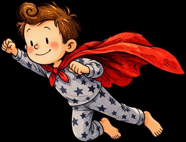 Harry, a boy in a superhero costume